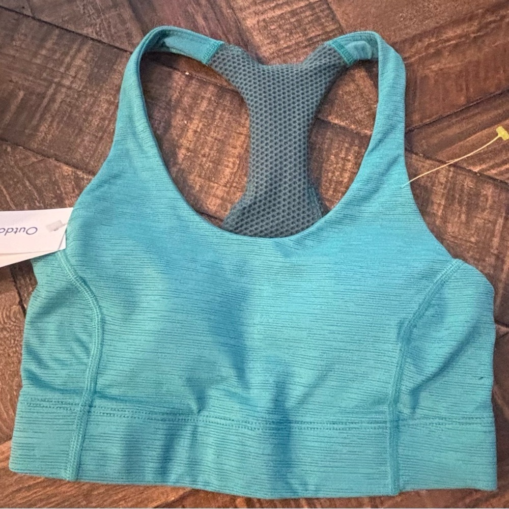 Outdoor Voices NWT Blue Sports Bra with Racerback Design
